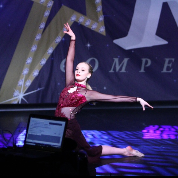 AS Reverence Burgundy Semi Custom Dance Costume - Picture 3 of 5